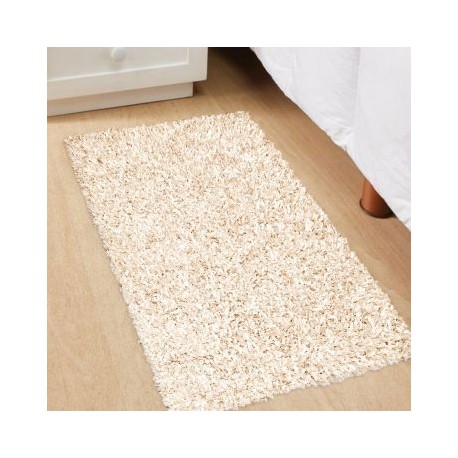 Tapete Pie De Cama Shaggy Tejido Beige