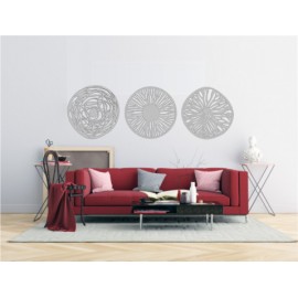 Set de 3 Figuras Decorativas para Pared Círculos Plata