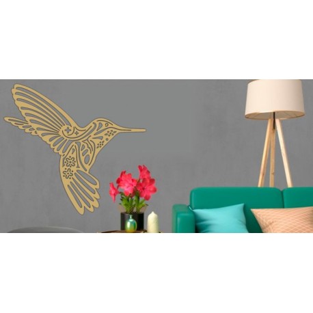 Figura Decorativa para Pared Colibrí Dorado