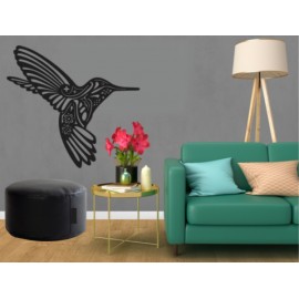 Figura Decorativa para Pared Colibrí Negro