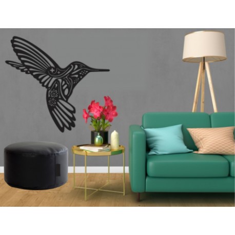 Figura Decorativa para Pared Colibrí Negro