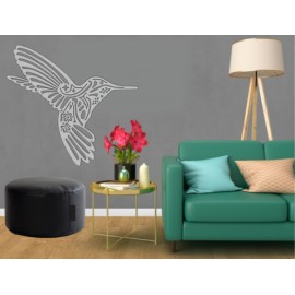 Figura Decorativa para Pared Colibrí Plata