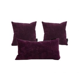 Set De 3 Cojines Velvet Alfa y Delta  Morado