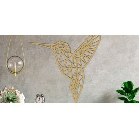 Figura Geométrica Decorativa para Pared Colibrí Dorado