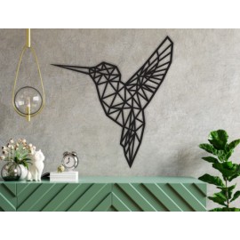 Figura Geométrica Decorativa para Pared Colibrí Negro