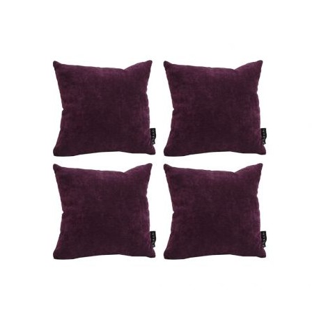 Set De 4 Cojines Cuadrados Velvet Alfa Morado I