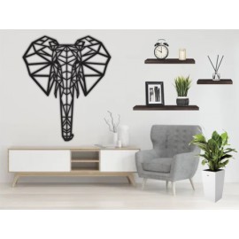 Figura Decorativa para Pared Elefante Negro