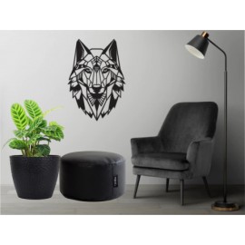 Figura Decorativa para Pared Lobo Negro