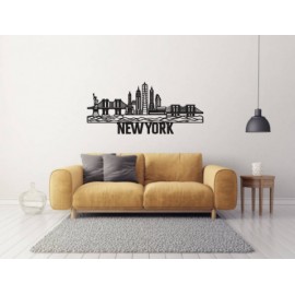 Figura Decorativa para Pared New York Negro