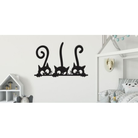 Figura Decorativa para Pared Gato Negro