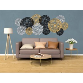 Set de 12 Figuras Decorativas para Pared Abstracto Negro