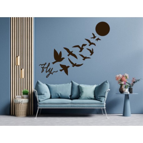 Set de 12 Figuras Decorativas para Pared Fly Café