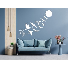 Set de 12 Figuras Decorativas para Pared Fly Blanco