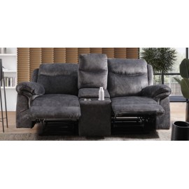 Sofá 2 Plazas Con Reclinable Twin Falls Gris