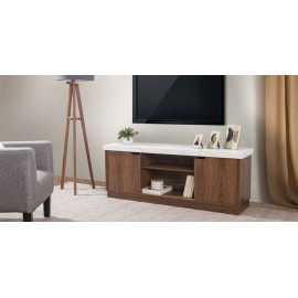 Mueble de T.V. Leiden Café con Blanco