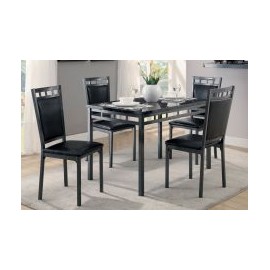 Antecomedor Rectangular Olney  Negro 5 Piezas