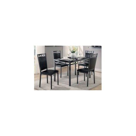 Antecomedor Rectangular Olney  Negro 5 Piezas