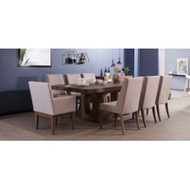 Comedor Rectangular Anka de 240 cm con 8 Sillones Capuchino