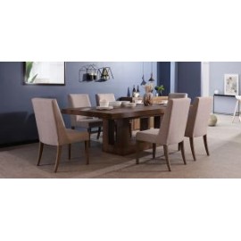 Comedor Rectangular Anka de 240 cm con 6 Sillas Capuchino