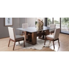 Comedor Rectangular Berlin New 220 cm Beige con 4 Sillas