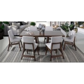 Comedor Rectangular Odette New 180 cm con 6 Sillas Gris